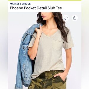 NWT Market & Spruce Phoebe Pocket Detail Slub Tee